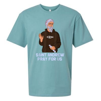 St Andrew Fishing Patron Saint Of Fisherman Catholic Saint Sueded Cloud Jersey T-Shirt