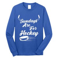 Sundays Are For Hockey Hockey Stick Gift Long Sleeve Shirt