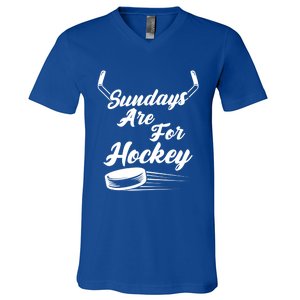 Sundays Are For Hockey Hockey Stick Gift V-Neck T-Shirt