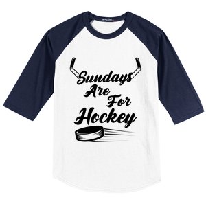 Sundays Are For Hockey Hockey Stick Gift Baseball Sleeve Shirt