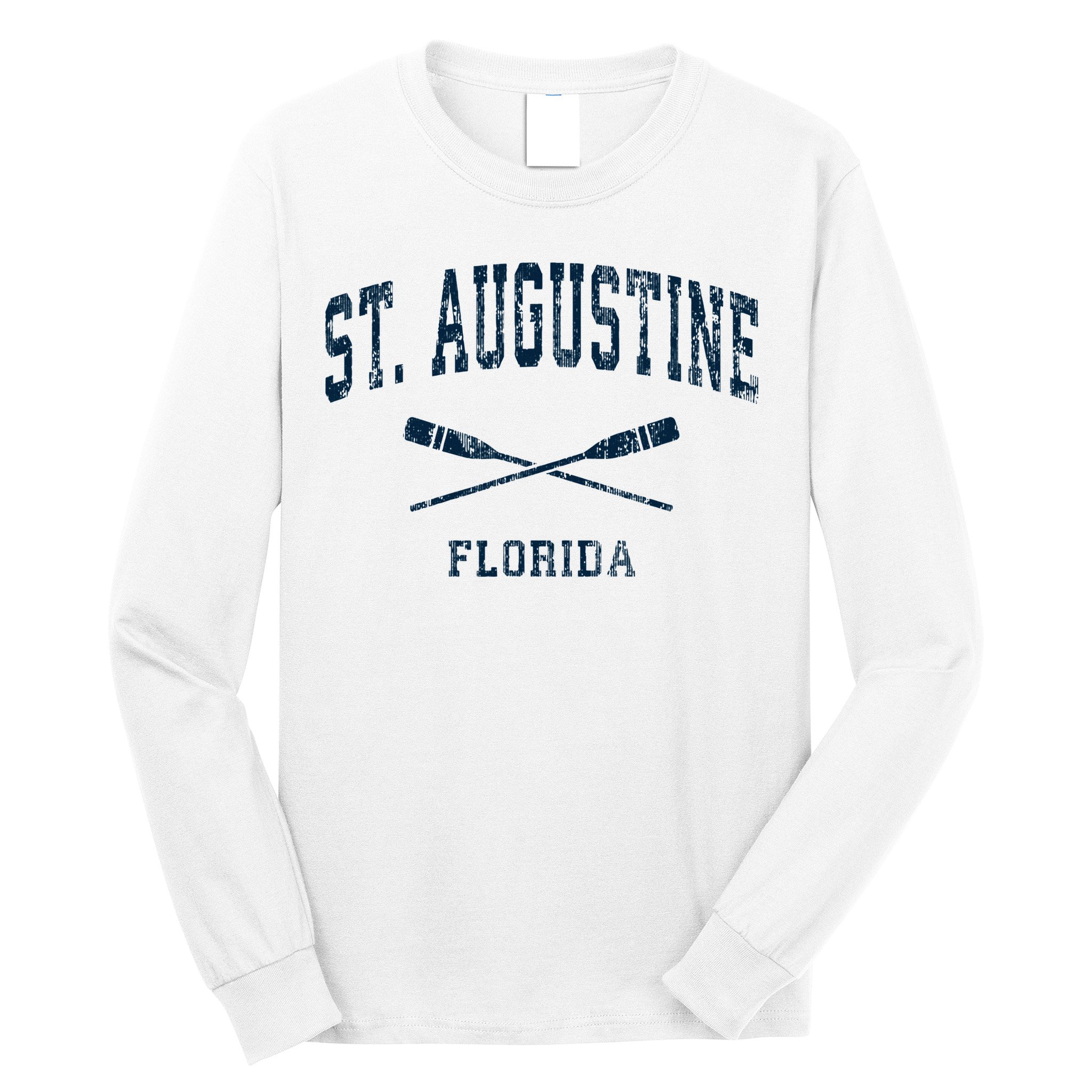St. Augustine Florida Vintage Nautical Paddles Sports Oars Long Sleeve Shirt