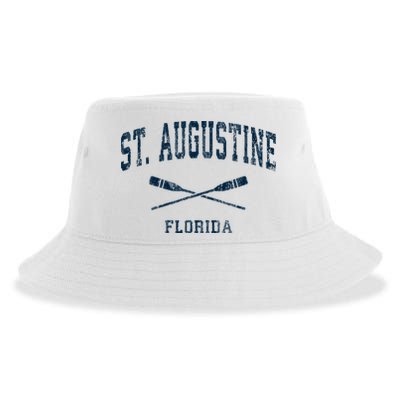 St. Augustine Florida Vintage Nautical Paddles Sports Oars Sustainable Bucket Hat