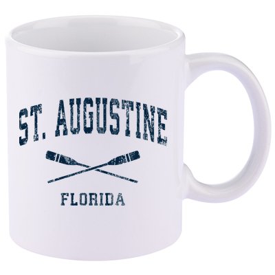 St. Augustine Florida Vintage Nautical Paddles Sports Oars 11oz C Handle Ceramic Mug