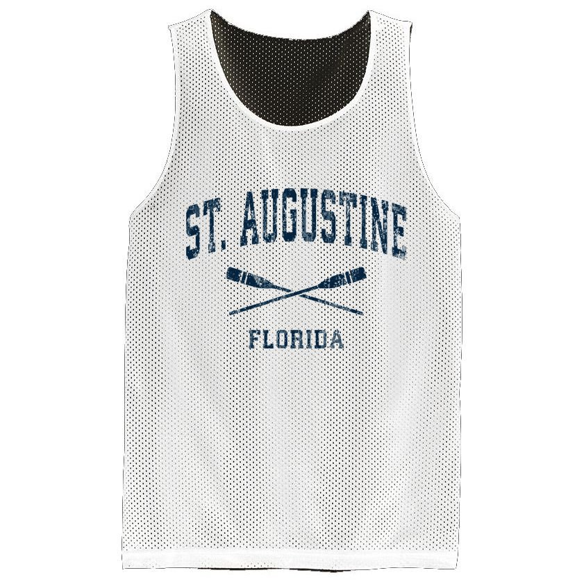 St. Augustine Florida Vintage Nautical Paddles Sports Oars Mesh Reversible Basketball Jersey Tank