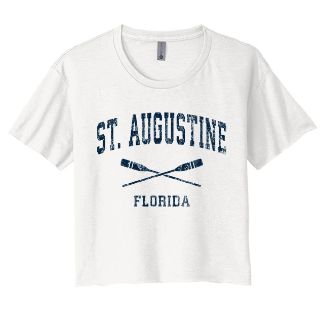 St. Augustine Florida Vintage Nautical Paddles Sports Oars Crop Top