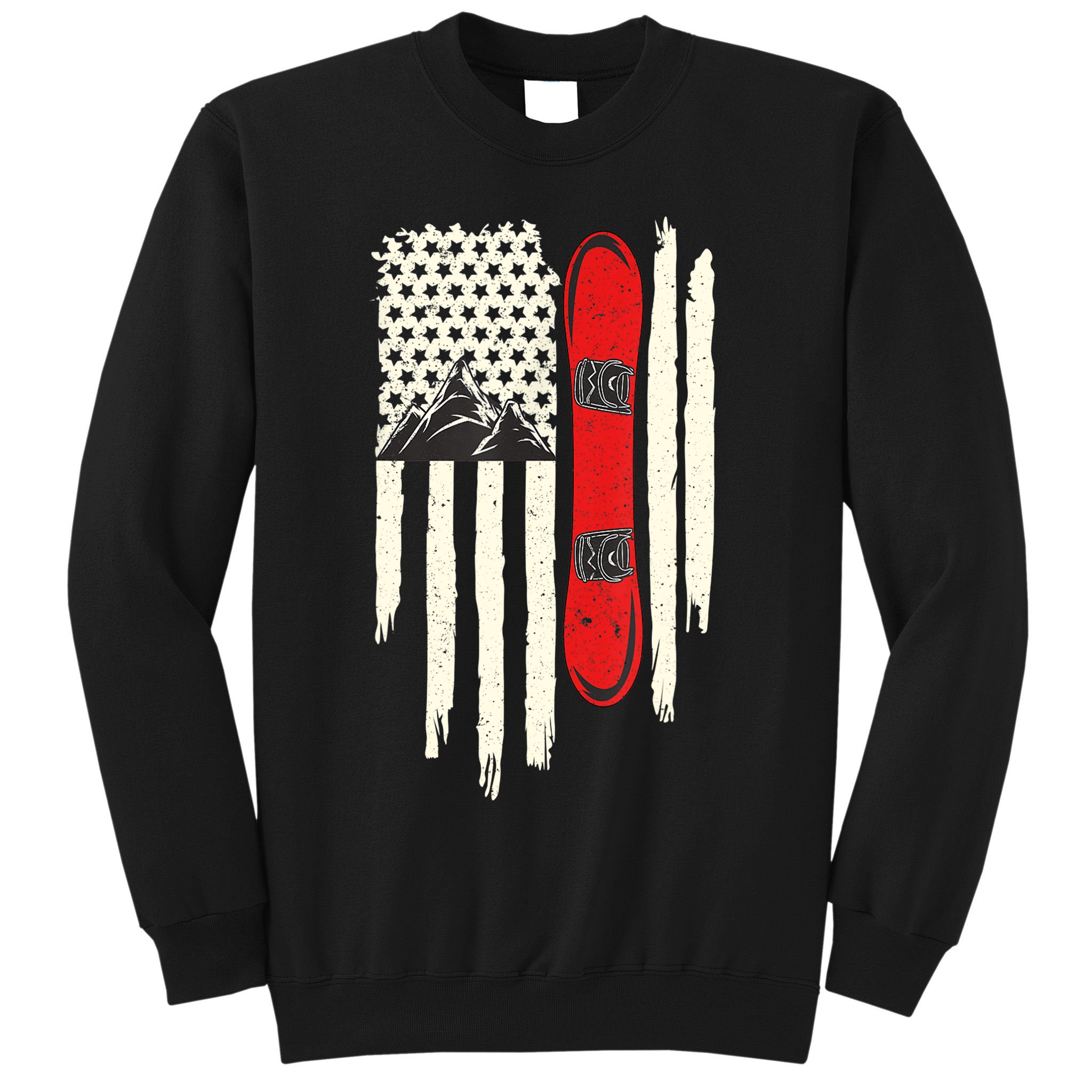 Snowboard American Flag Winter Sports Alpine Snowboarding TShirt Sweatshirt