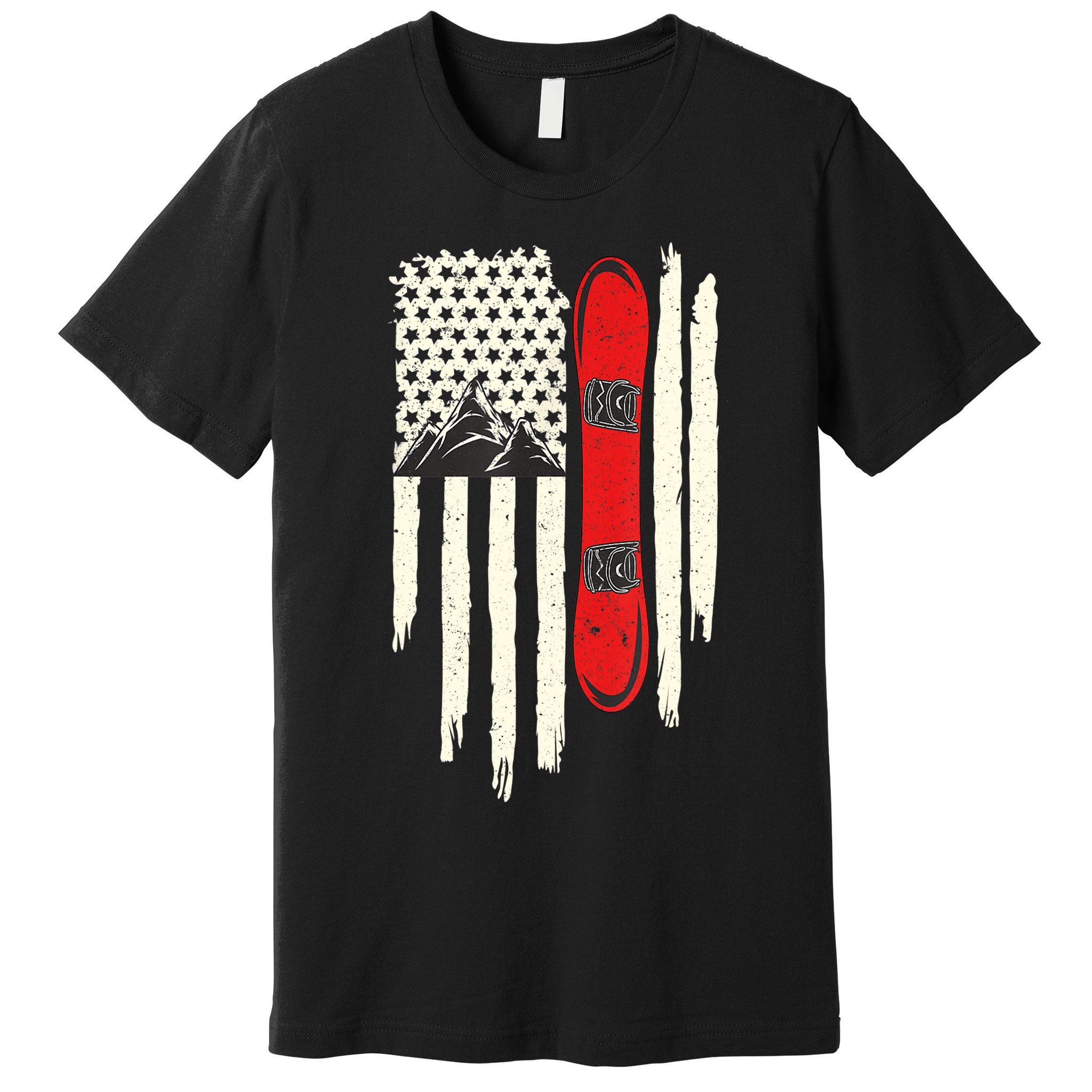 Snowboard American Flag Winter Sports Alpine Snowboarding TShirt Premium T-Shirt