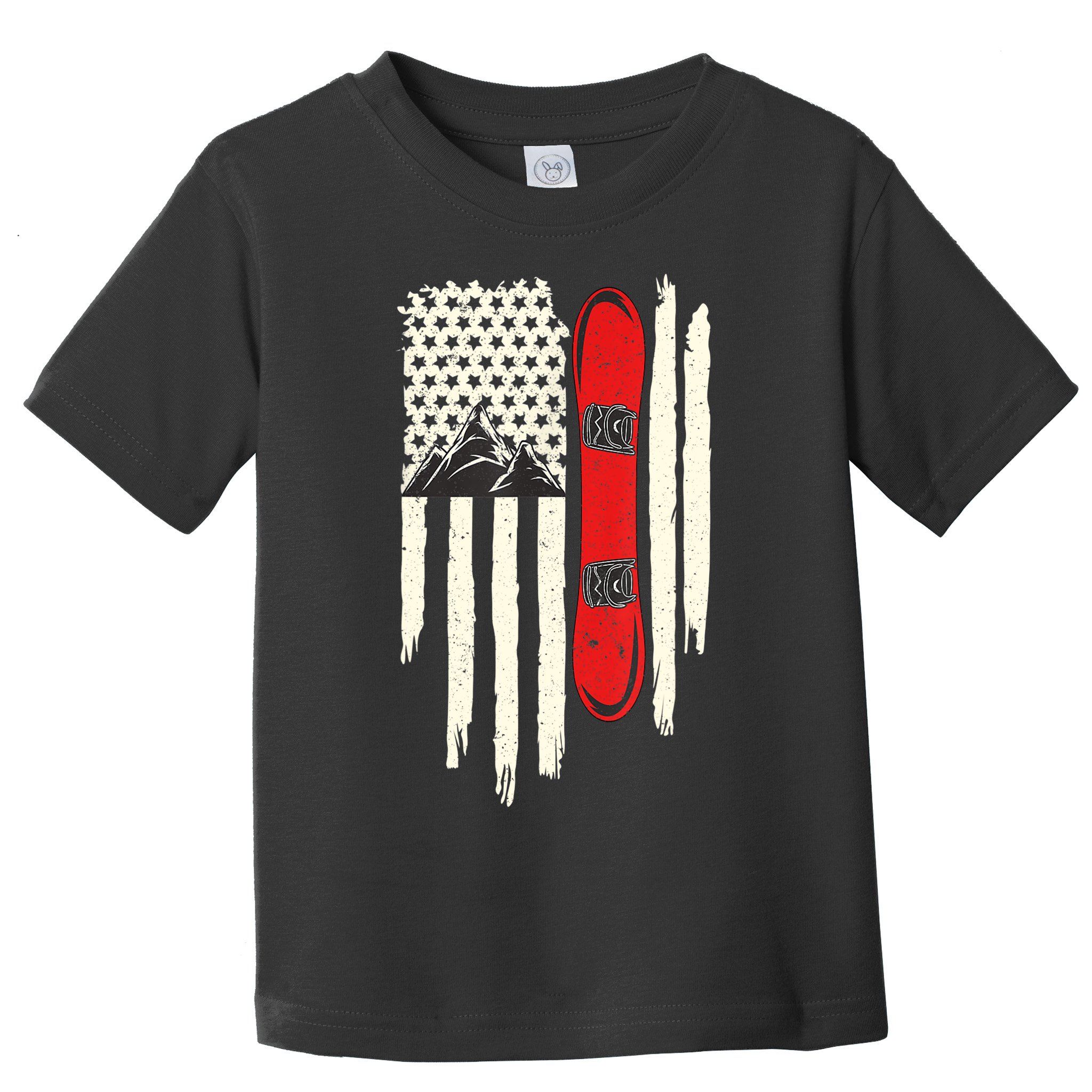 Snowboard American Flag Winter Sports Alpine Snowboarding TShirt Toddler T-Shirt
