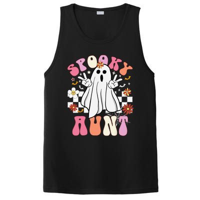 Spooky Aunt Floral Ghost Hippie Halloween Spooky Family PosiCharge Competitor Tank