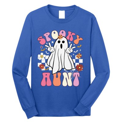 Spooky Aunt Floral Ghost Hippie Halloween Spooky Family Long Sleeve Shirt