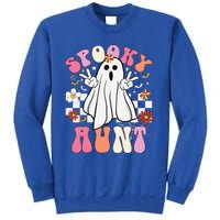 Spooky Aunt Floral Ghost Hippie Halloween Spooky Family Sweatshirt