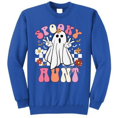 Spooky Aunt Floral Ghost Hippie Halloween Spooky Family Sweatshirt