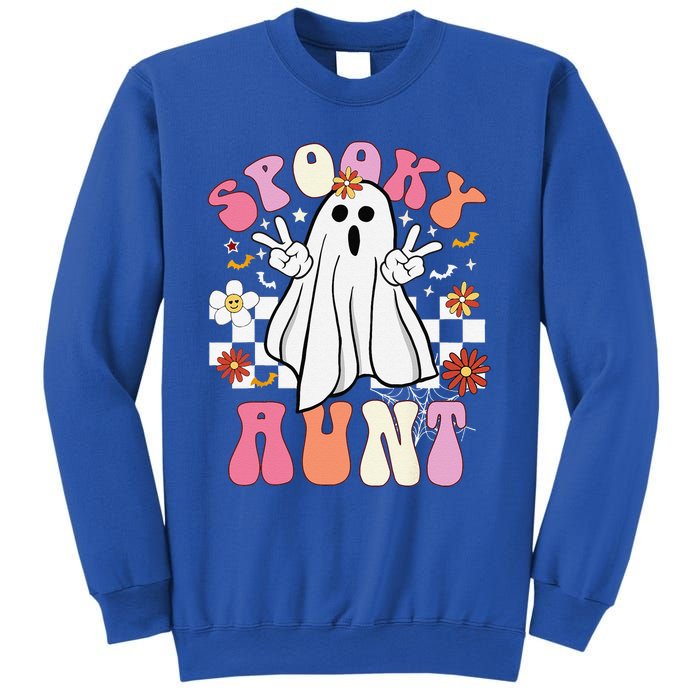 Spooky Aunt Floral Ghost Hippie Halloween Spooky Family Sweatshirt