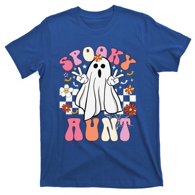 Spooky Aunt Floral Ghost Hippie Halloween Spooky Family T-Shirt