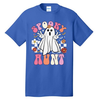 Spooky Aunt Floral Ghost Hippie Halloween Spooky Family Tall T-Shirt