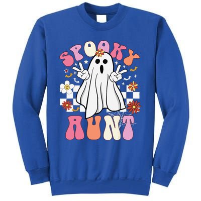 Spooky Aunt Floral Ghost Hippie Halloween Spooky Family Tall Sweatshirt