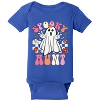 Spooky Aunt Floral Ghost Hippie Halloween Spooky Family Baby Bodysuit