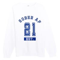 Sober Af Funny Graffiti Tag Aa & Na Gift Slogans Premium Crewneck Sweatshirt