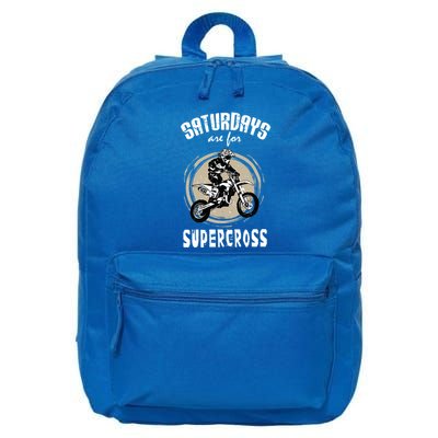 Saturdays Are For Supercross Dirtbike Funny Bike Gift Meaningful Gift 16 in Basic Backpack