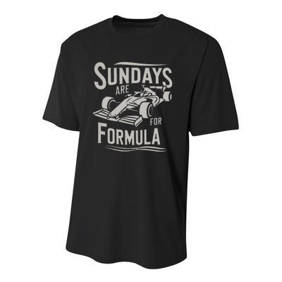 Sunday Are For Formula Racing Track Days & Motorsports Gift Youth Performance Sprint T-Shirt