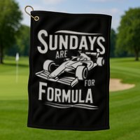 Sunday Are For Formula Racing Track Days & Motorsports Gift Golf Towel