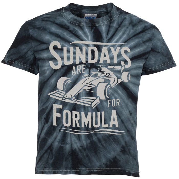 Sunday Are For Formula Racing Track Days & Motorsports Gift Kids Tie-Dye T-Shirt