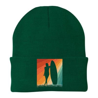 Surfer Art For Women Surf Board Water Surfing Surfer Knit Cap Winter Beanie