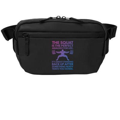 Squat Analogy For Life Gym Motivational Great Gift Crossbody Pack