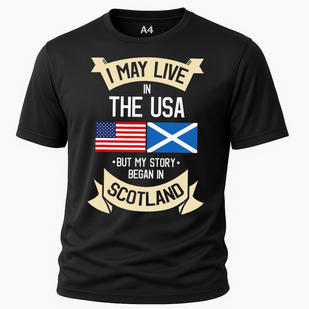Scotland American Flag Usa Scottish Roots Gifts Cooling Performance Crew T-Shirt