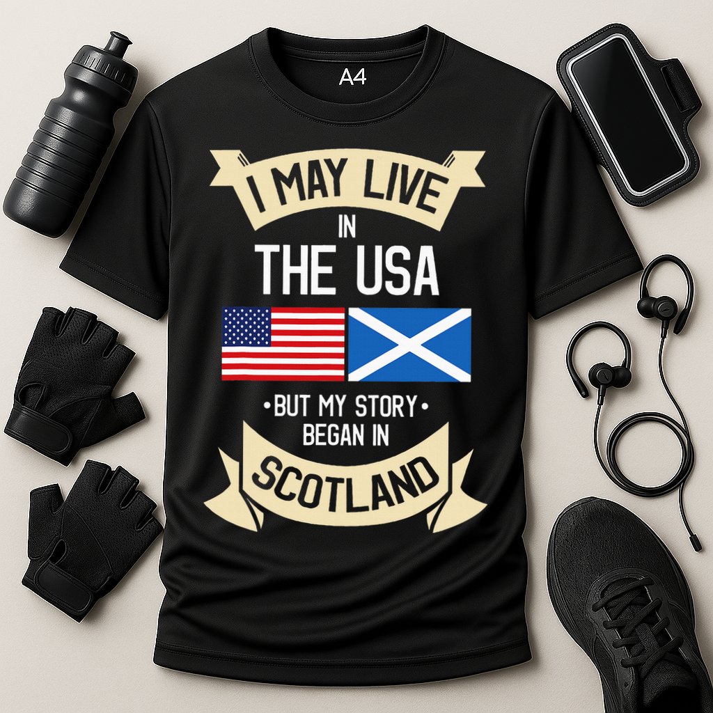 Scotland American Flag Usa Scottish Roots Gifts Cooling Performance Crew T-Shirt