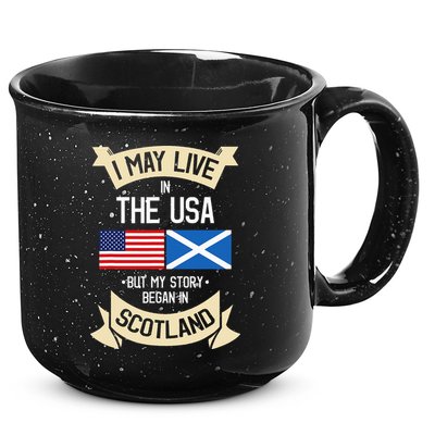 Scotland American Flag Usa Scottish Roots Gifts 15oz Campfire Ceramic Mug
