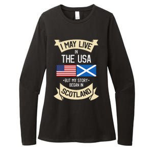 Scotland American Flag Usa Scottish Roots Gifts Womens CVC Long Sleeve Shirt