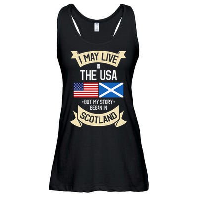 Scotland American Flag Usa Scottish Roots Gifts Ladies Essential Flowy Tank