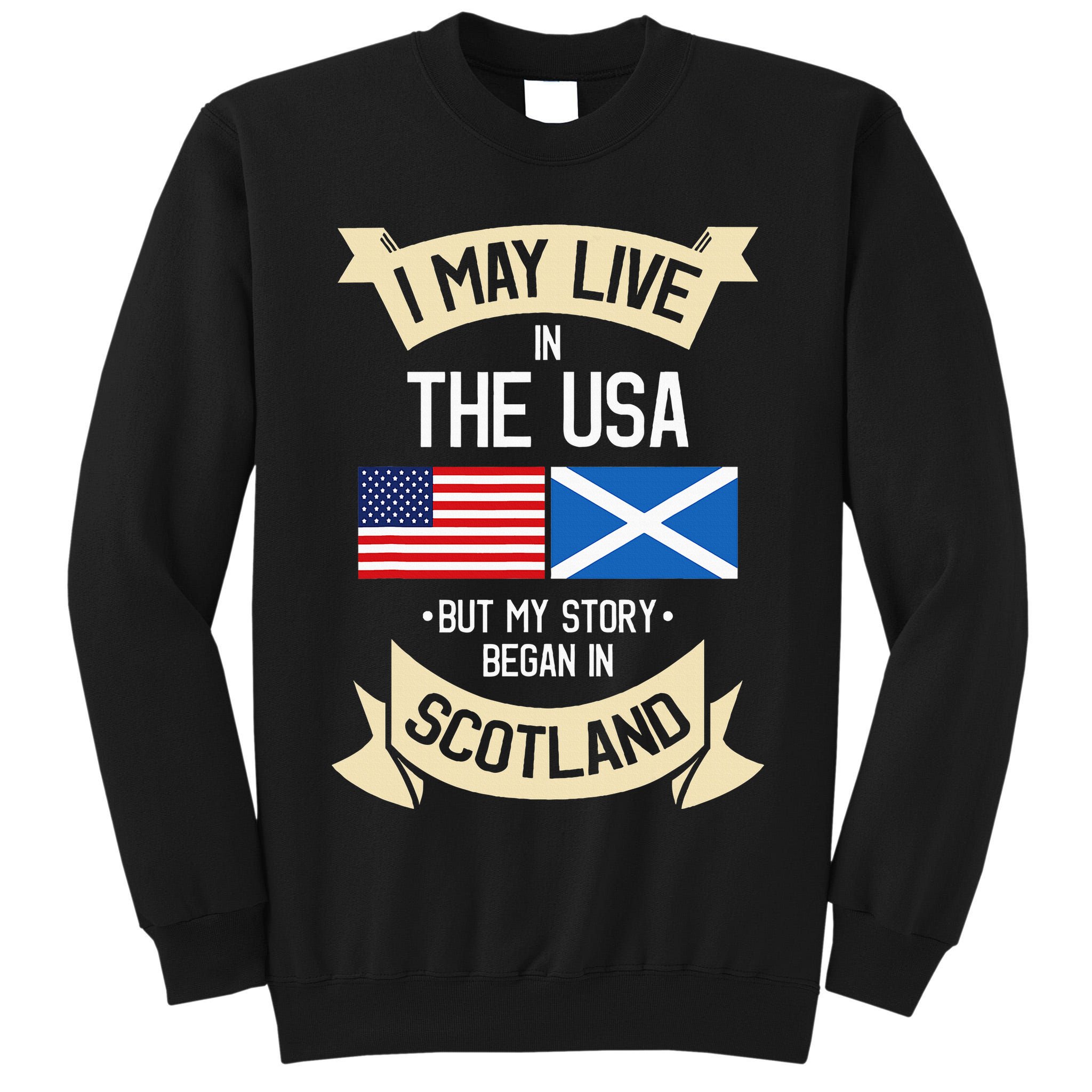 Scotland American Flag Usa Scottish Roots Gifts Tall Sweatshirt