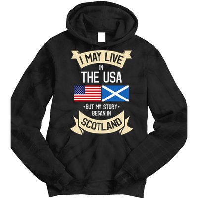 Scotland American Flag Usa Scottish Roots Gifts Tie Dye Hoodie