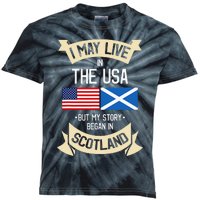 Scotland American Flag Usa Scottish Roots Gifts Kids Tie-Dye T-Shirt