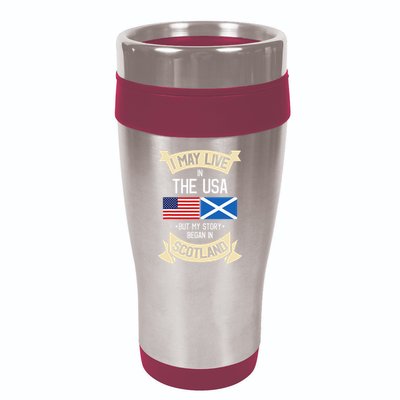 Scotland American Flag Usa Scottish Roots Gifts 16oz Travel Tumbler