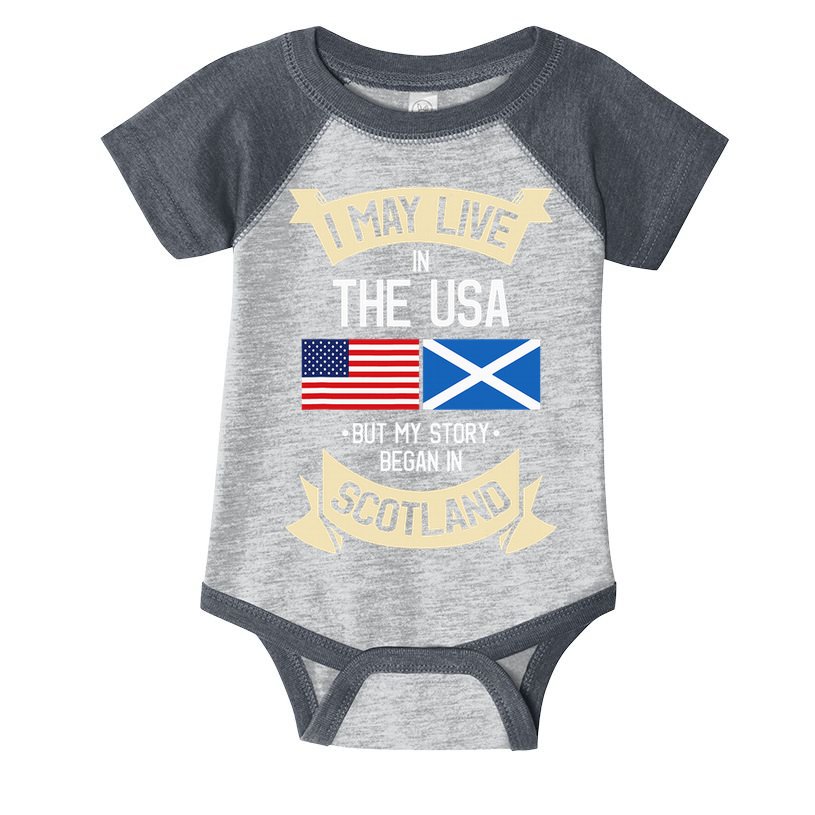 Scotland American Flag Usa Scottish Roots Gifts Infant Baby Jersey Bodysuit