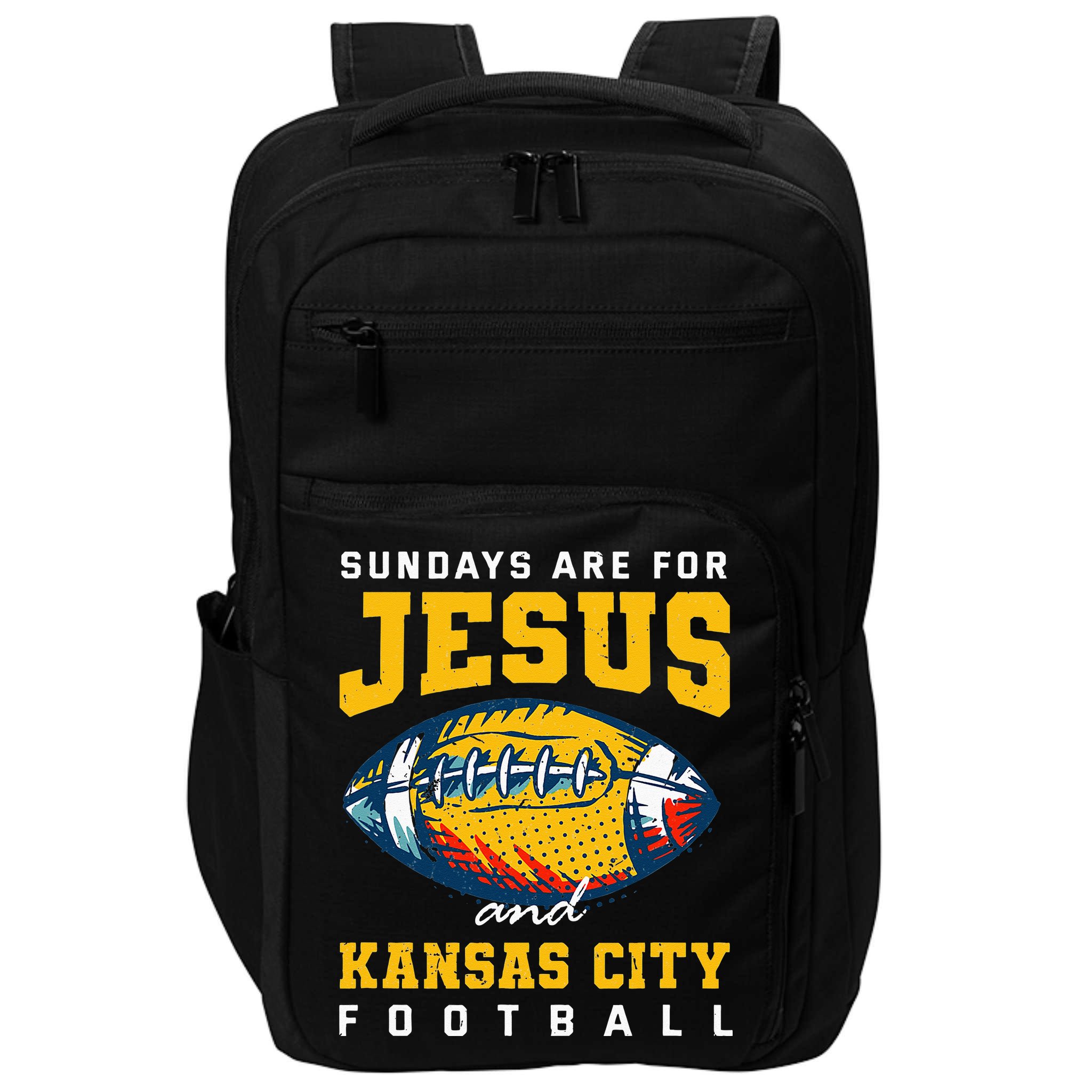 Sundays Are For Jesus And Kansas City Football Missouri Impact Tech Backpack