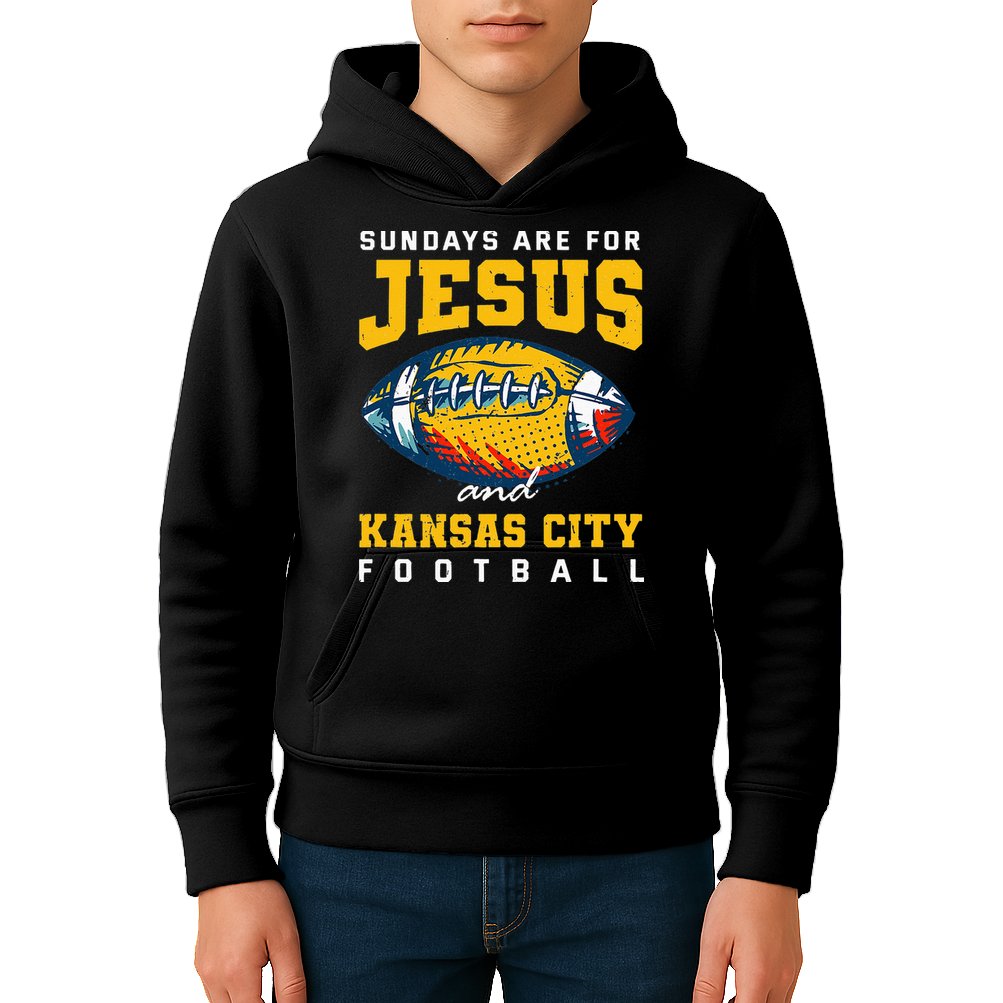 Sundays Are For Jesus And Kansas City Football Missouri Kids Hoodie