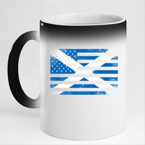 Scottish American Flag Proud Scotland Usa Cute Gift 11oz Black Color Changing Mug