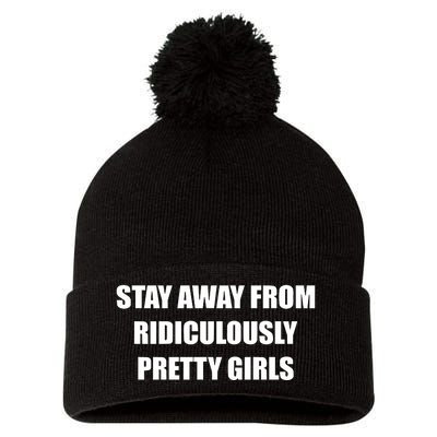 Stay Away From Ridiculously Pretty Girl Pom Pom 12in Knit Beanie