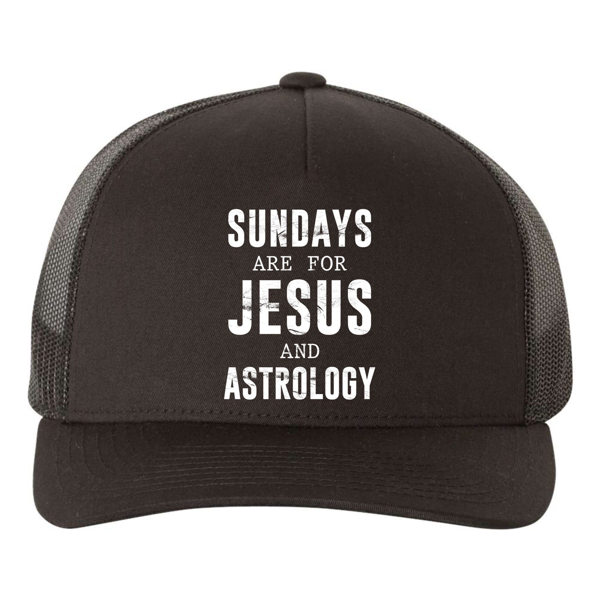 Sundays Are For Jesus And Astrology Gift Yupoong Adult 5-Panel Trucker Hat