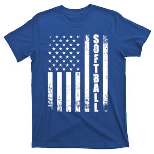 Softball American Flag Usa Sport Patriotic Softball Player Great Gift T-Shirt