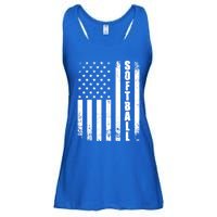 Softball American Flag Usa Sport Patriotic Softball Player Great Gift Ladies Essential Flowy Tank