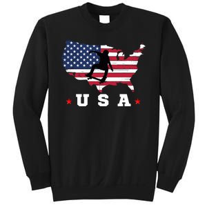 Skateboader American Flag Usa Patriotic Sports American Skateboarding Skater Sweatshirt