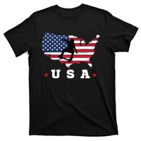 Skateboader American Flag Usa Patriotic Sports American Skateboarding Skater T-Shirt