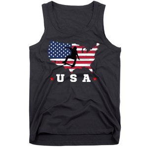 Skateboader American Flag Usa Patriotic Sports American Skateboarding Skater Tank Top