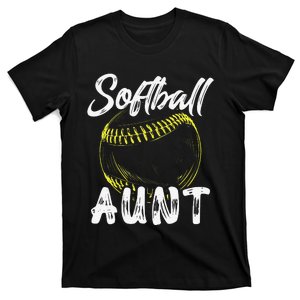 Softball Aunt For  Family Matching Players Mothers Day T-Shirt