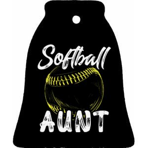 Softball Aunt For  Family Matching Players Mothers Day Ceramic Bell Ornament